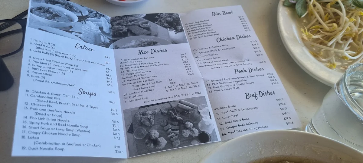 Menu, Pho Linh