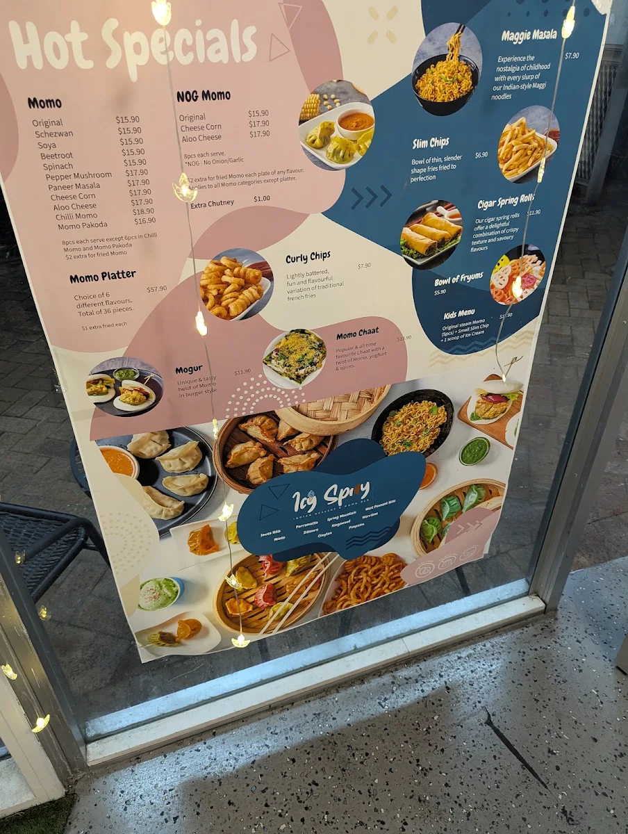 Menu, Icy Spicy West Pennant Hills - Ice Cream and Fast Food