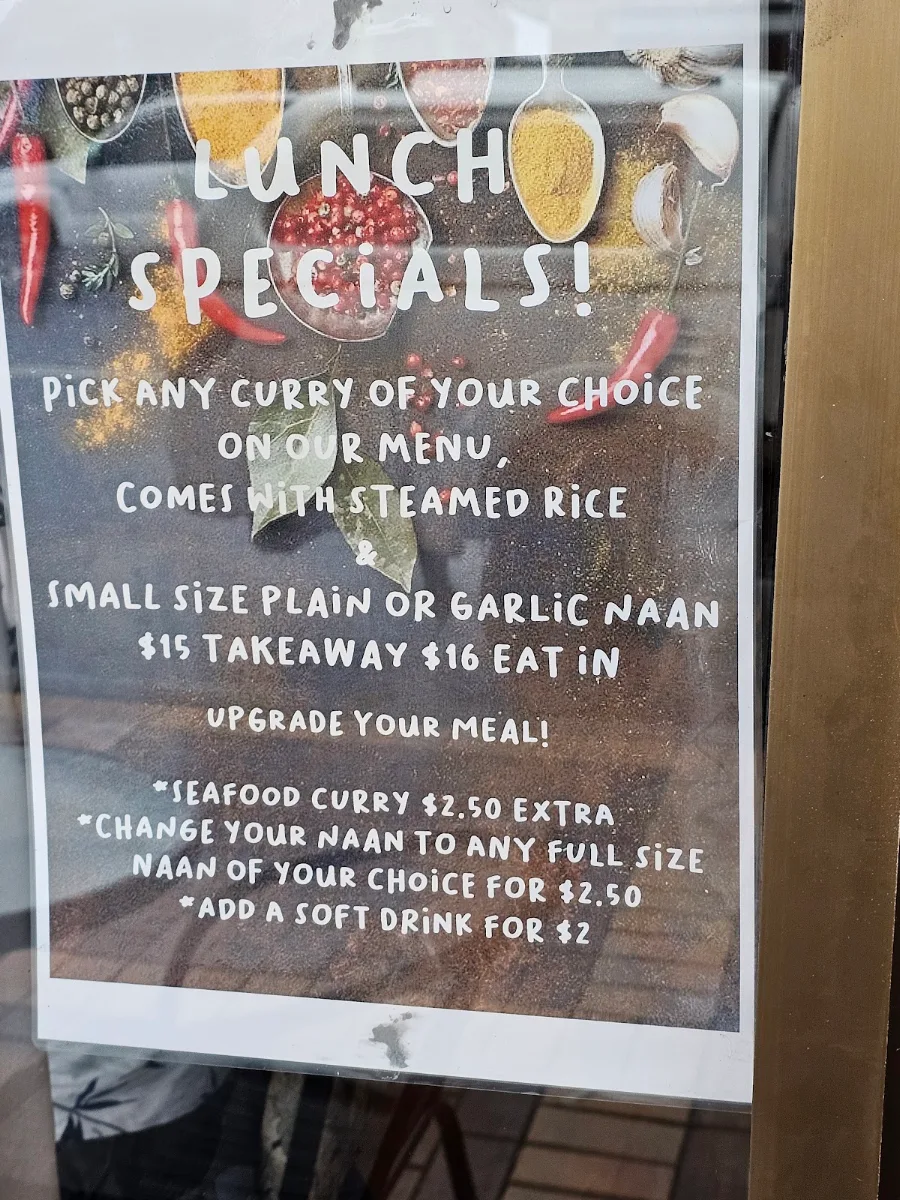 Menu, Legacy of India Moruya