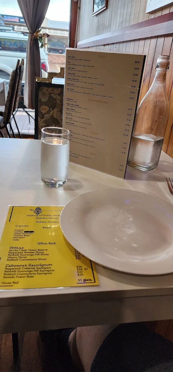 Menu, Legacy of India Moruya