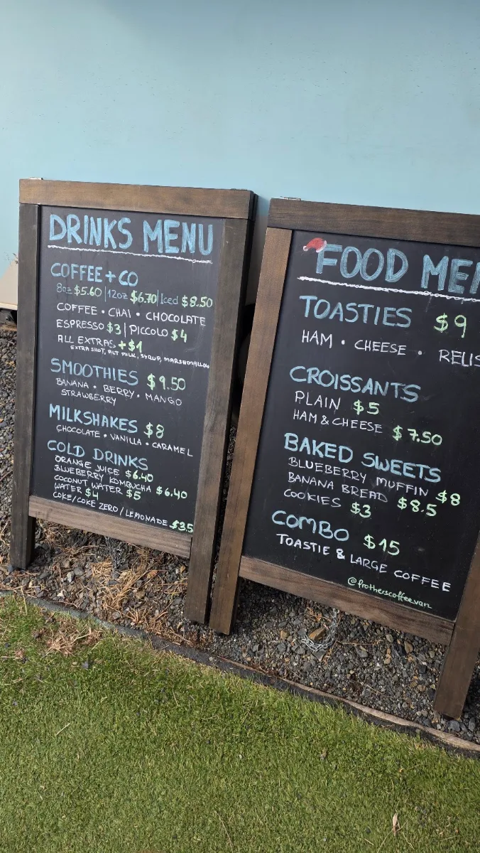 Menu, Frothers
