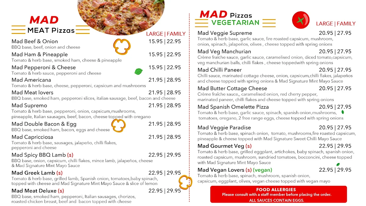 Menu, Mad Toppings Pemulwuy