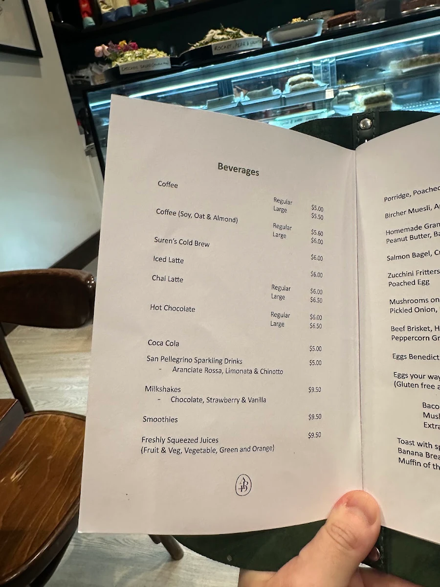 Menu, Albert Park Deli