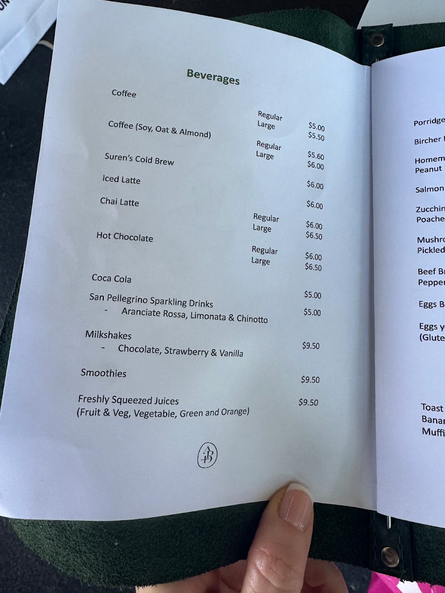 Menu, Albert Park Deli