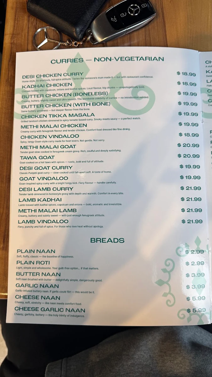 Menu, Krispy kulcha & sweets