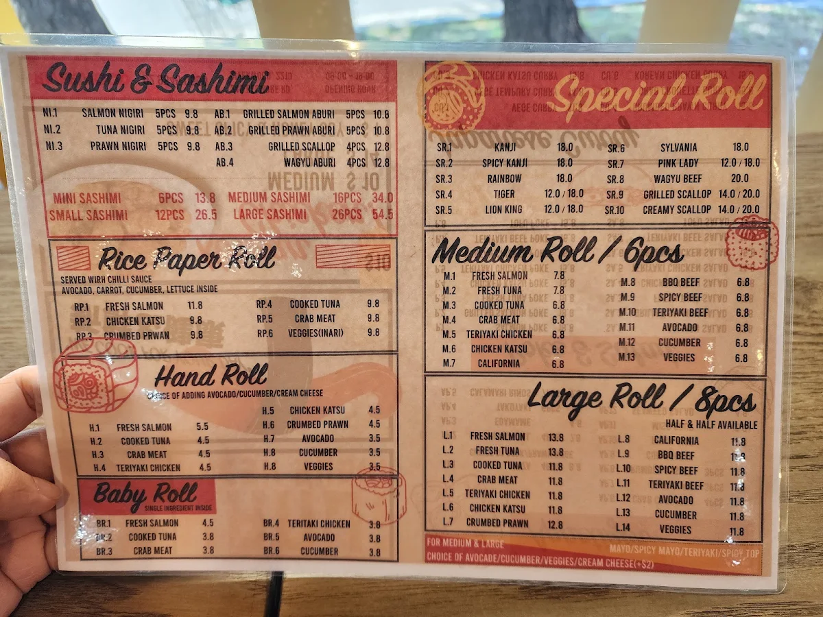 Menu, Kanji Fresh Sushi Riverwood