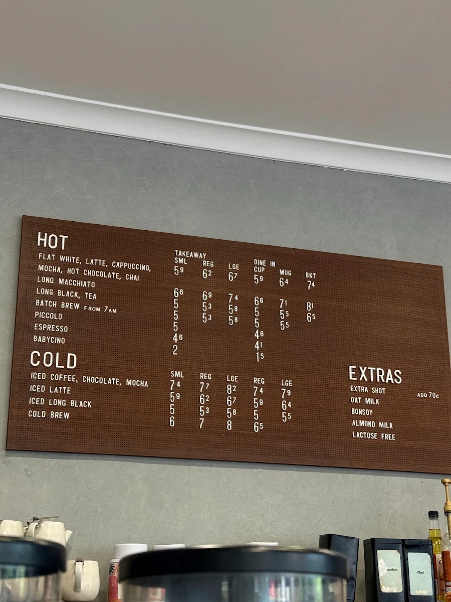 Menu, Venn Coffee - East Victoria Park