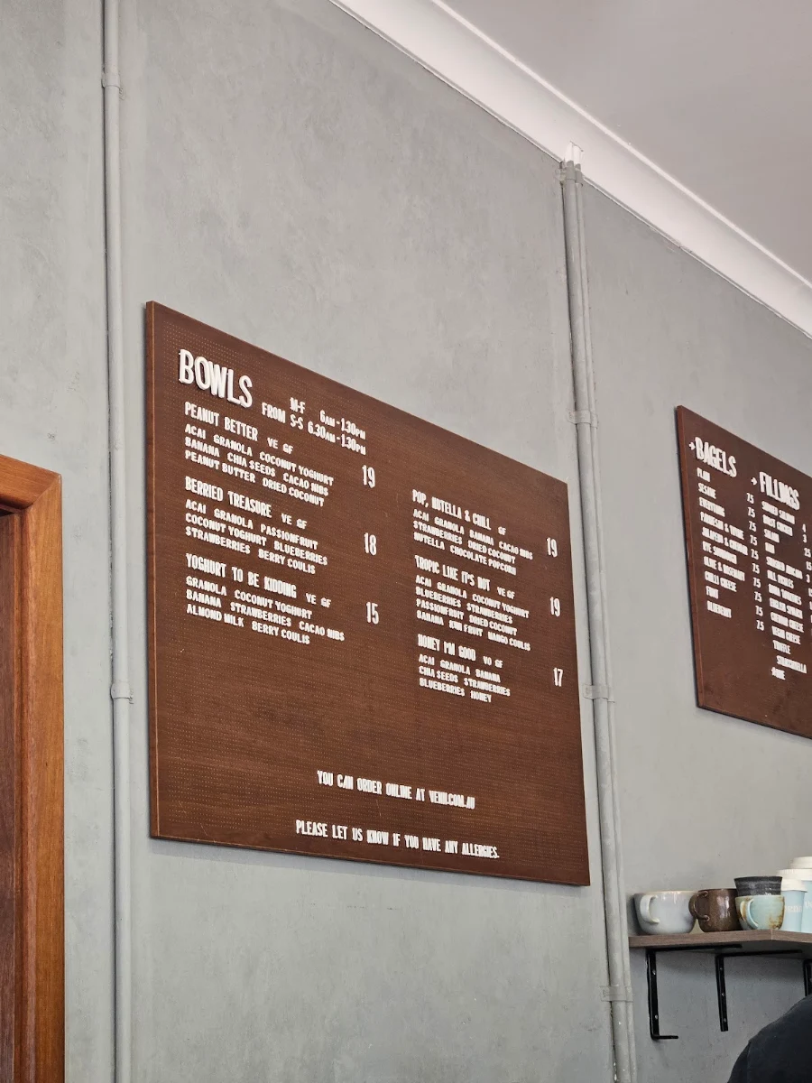 Menu, Venn Coffee - East Victoria Park