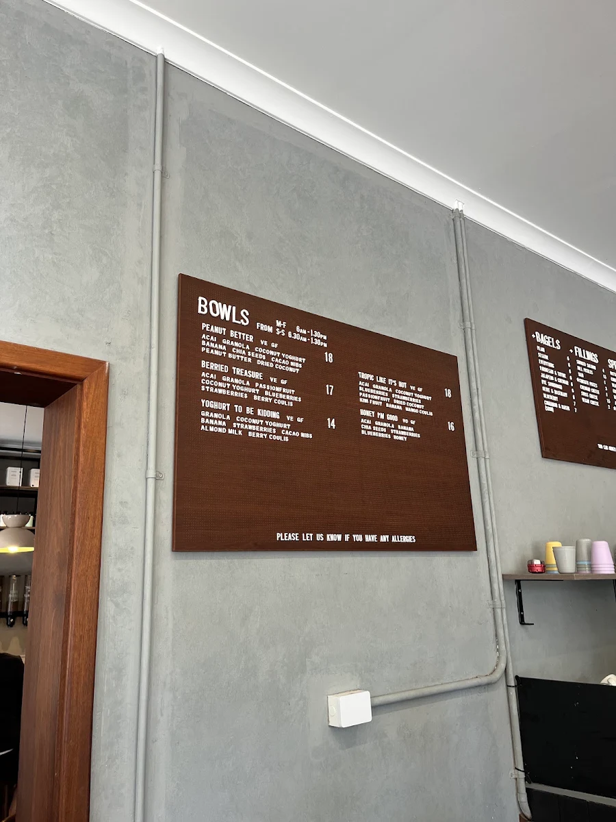 Menu, Venn Coffee - East Victoria Park