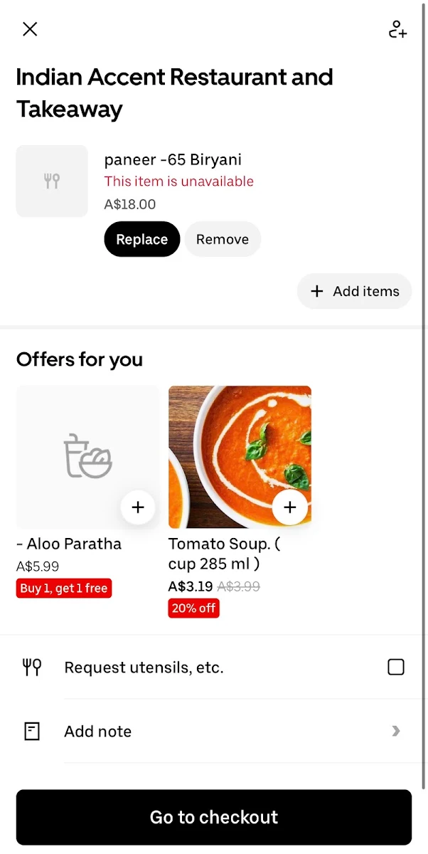 Menu, Indian Accent Cuisine