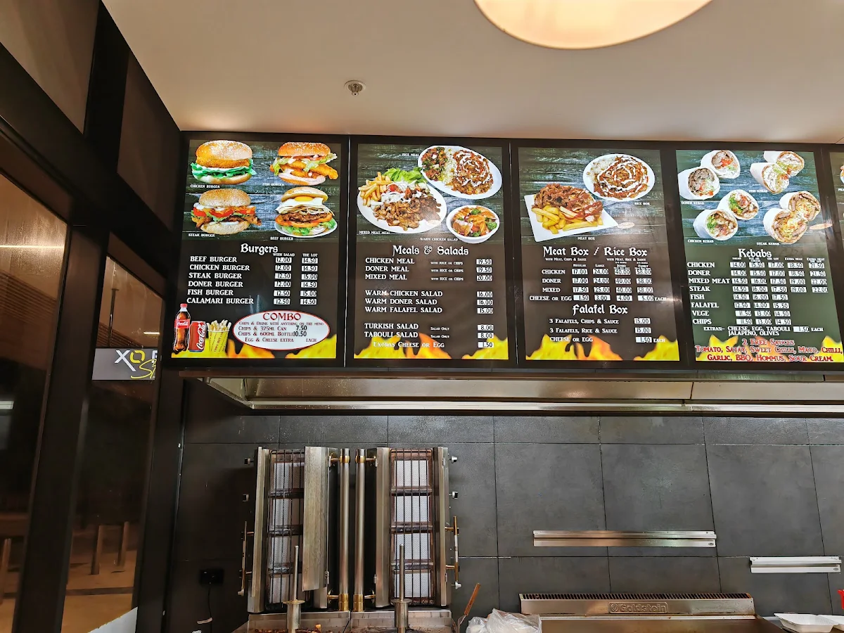 Menu, Brabham Kebabs and Turkish Bakery