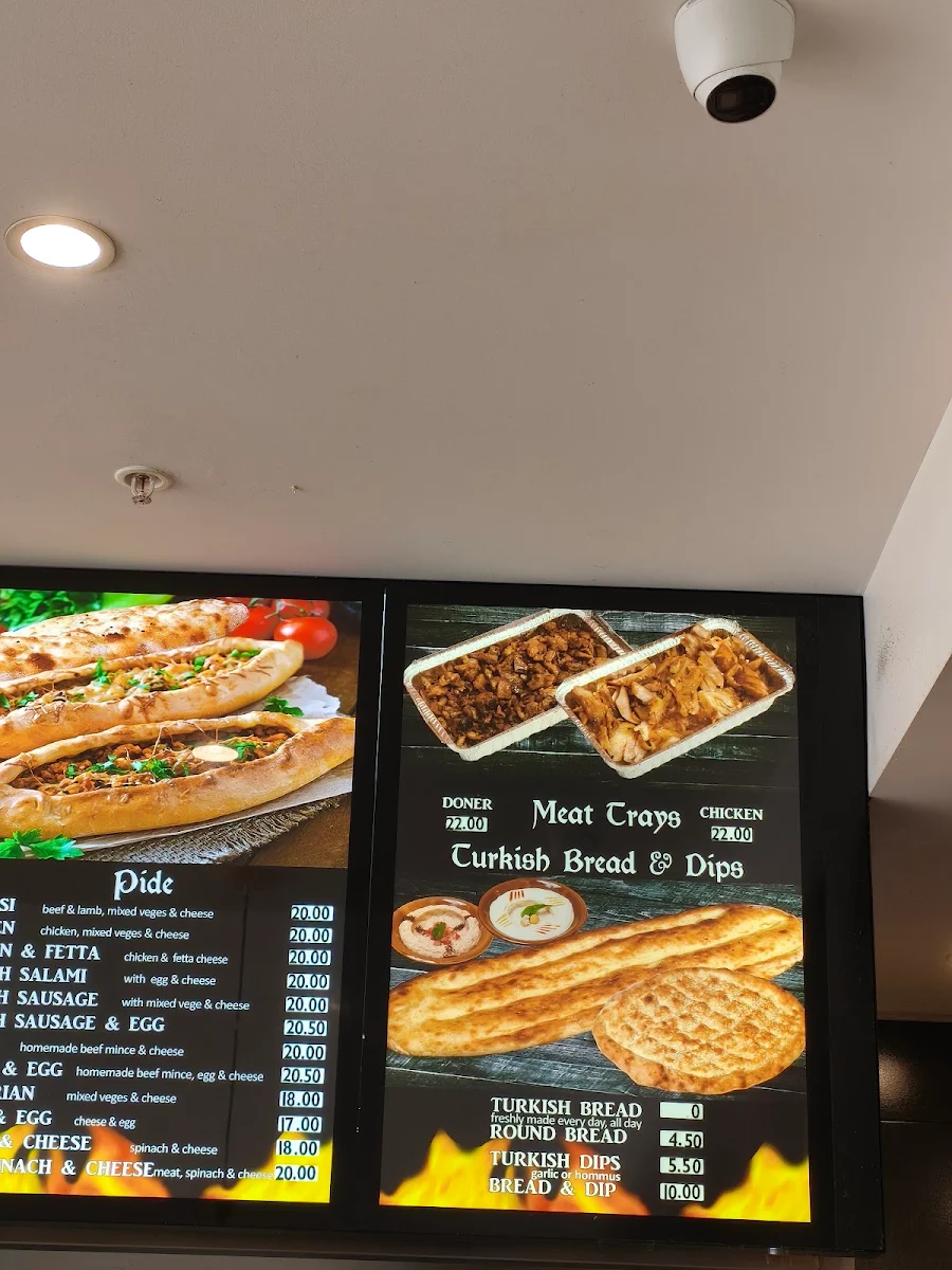 Menu, Brabham Kebabs and Turkish Bakery