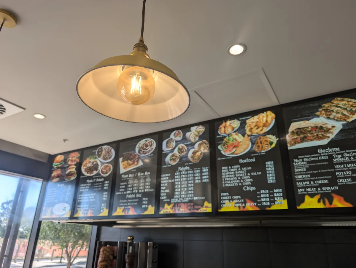 Menu, Brabham Kebabs and Turkish Bakery