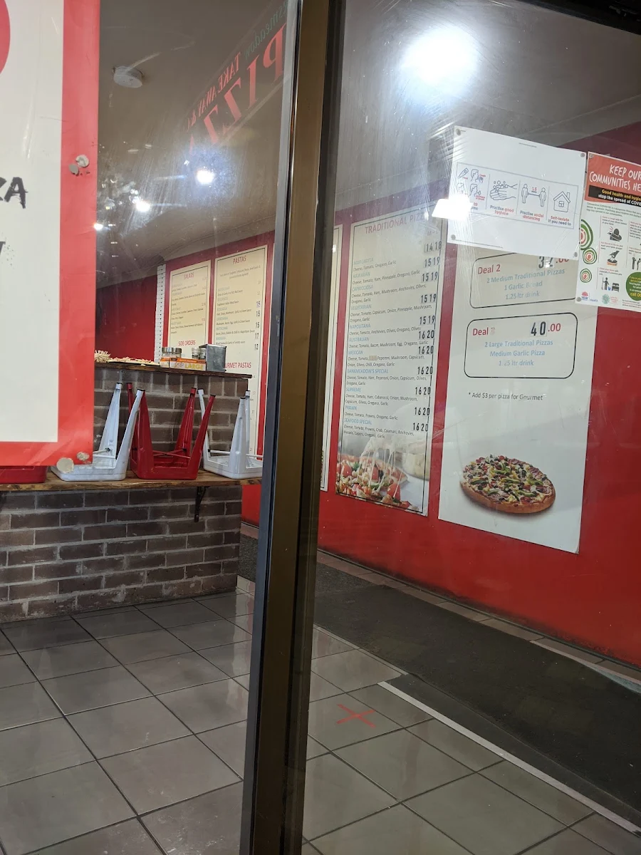Menu, Banksmeadow Pizza