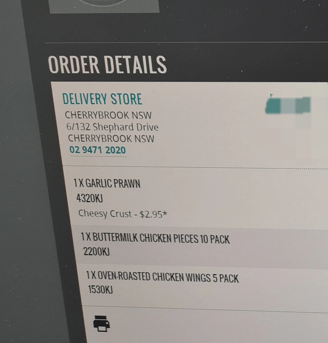 Menu, Domino's Pizza Cherrybrook NSW