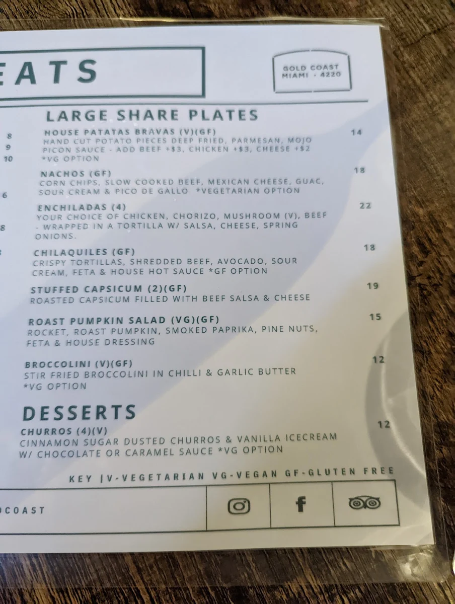 Menu, SPEC bar & tapas