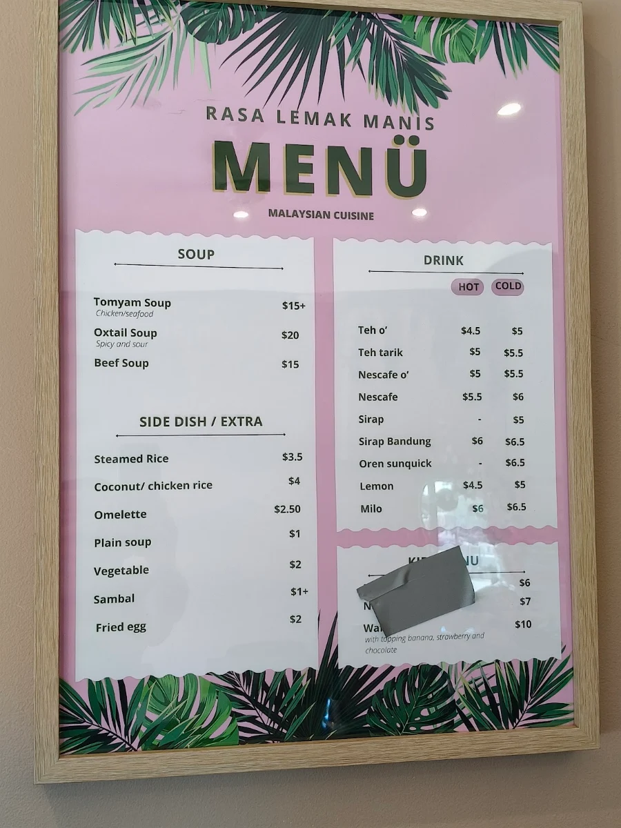 Menu, Rasa Lemak Manis (Malaysian authentic)