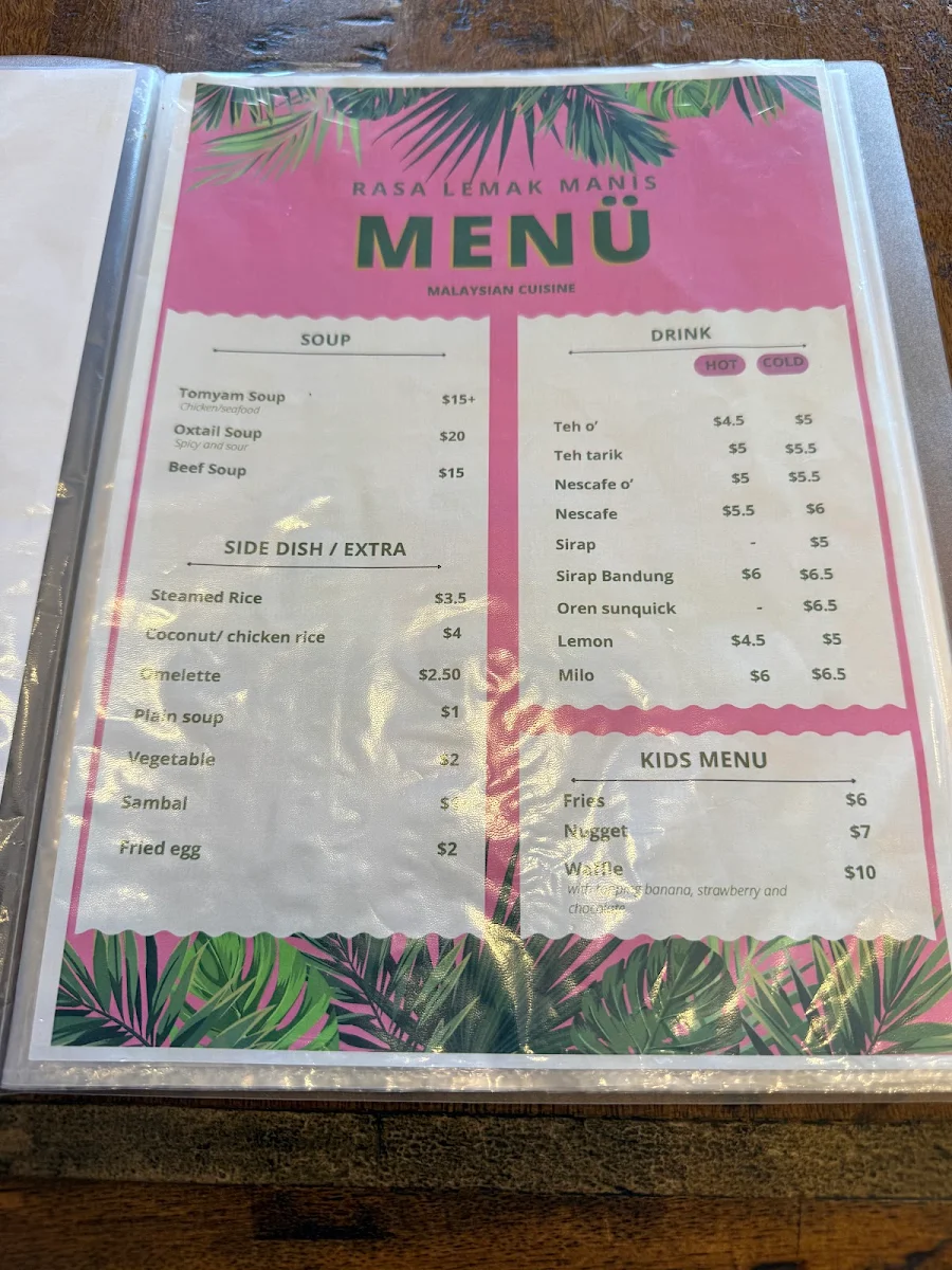Menu, Rasa Lemak Manis (Malaysian authentic)