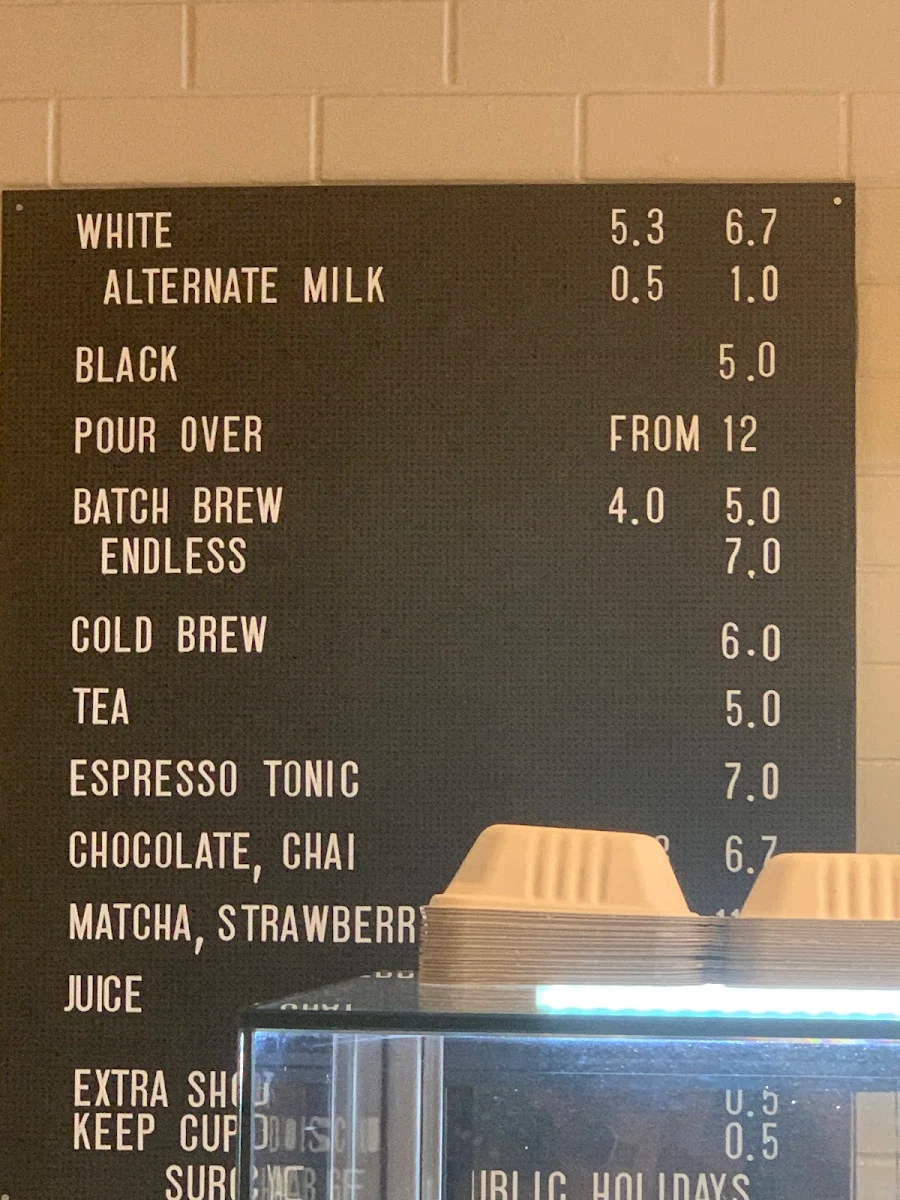 Menu, b3 Coffee