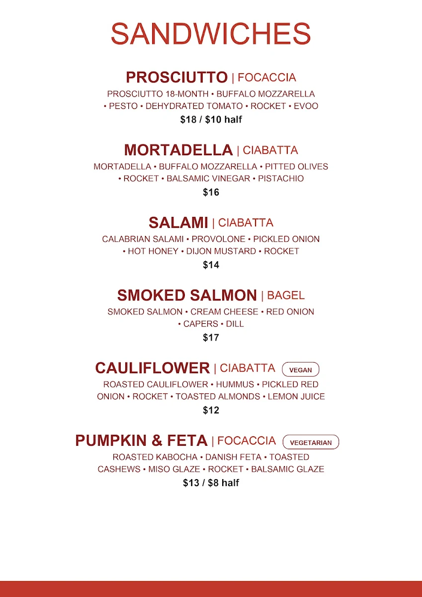 Menu, House of Bungalow