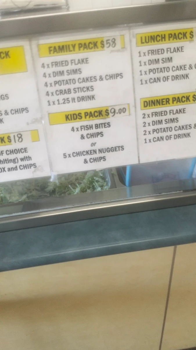 Menu, Fish on Barkly