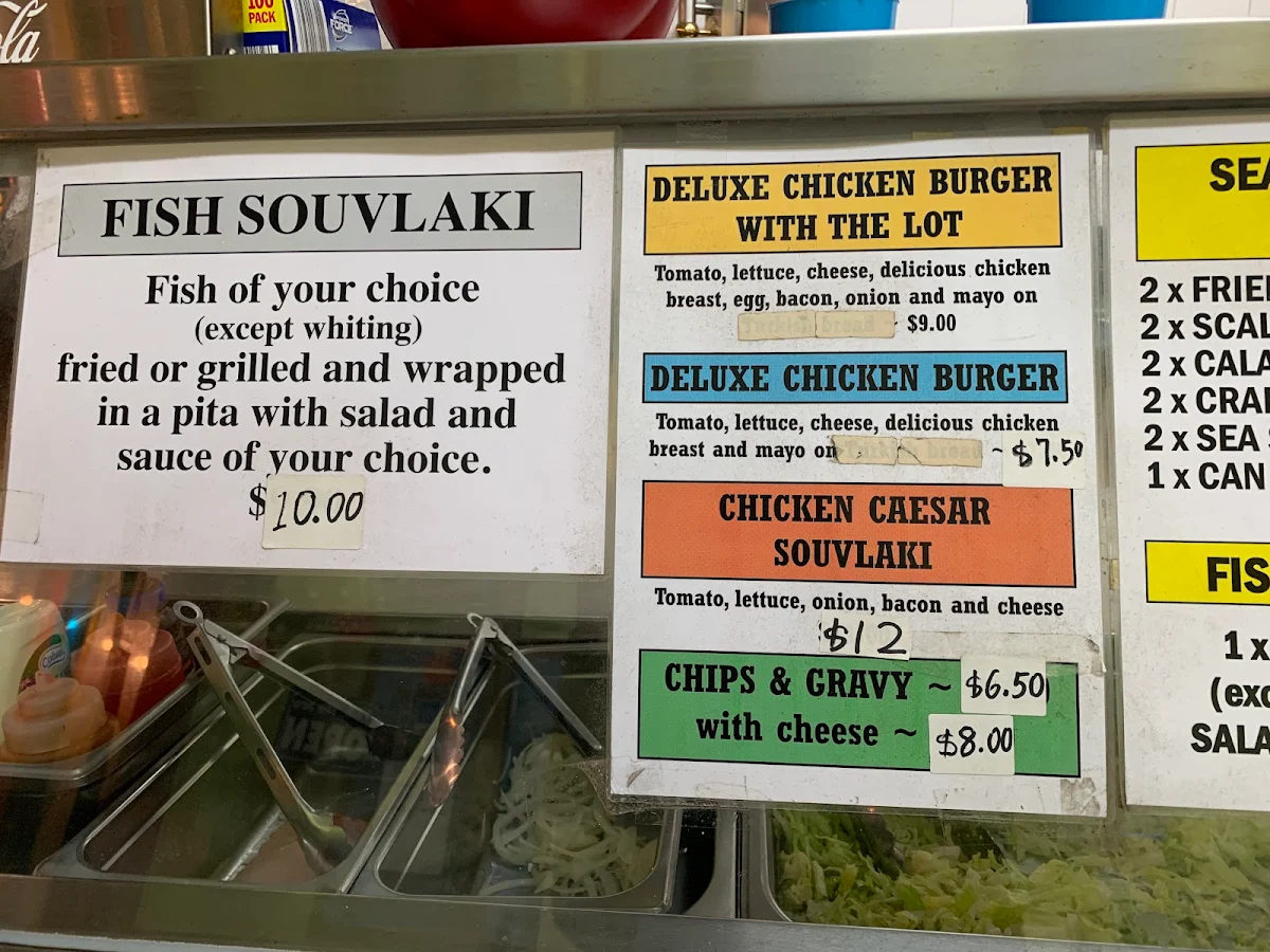 Menu, Fish on Barkly