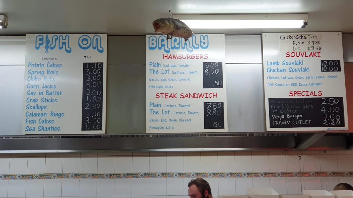 Menu, Fish on Barkly