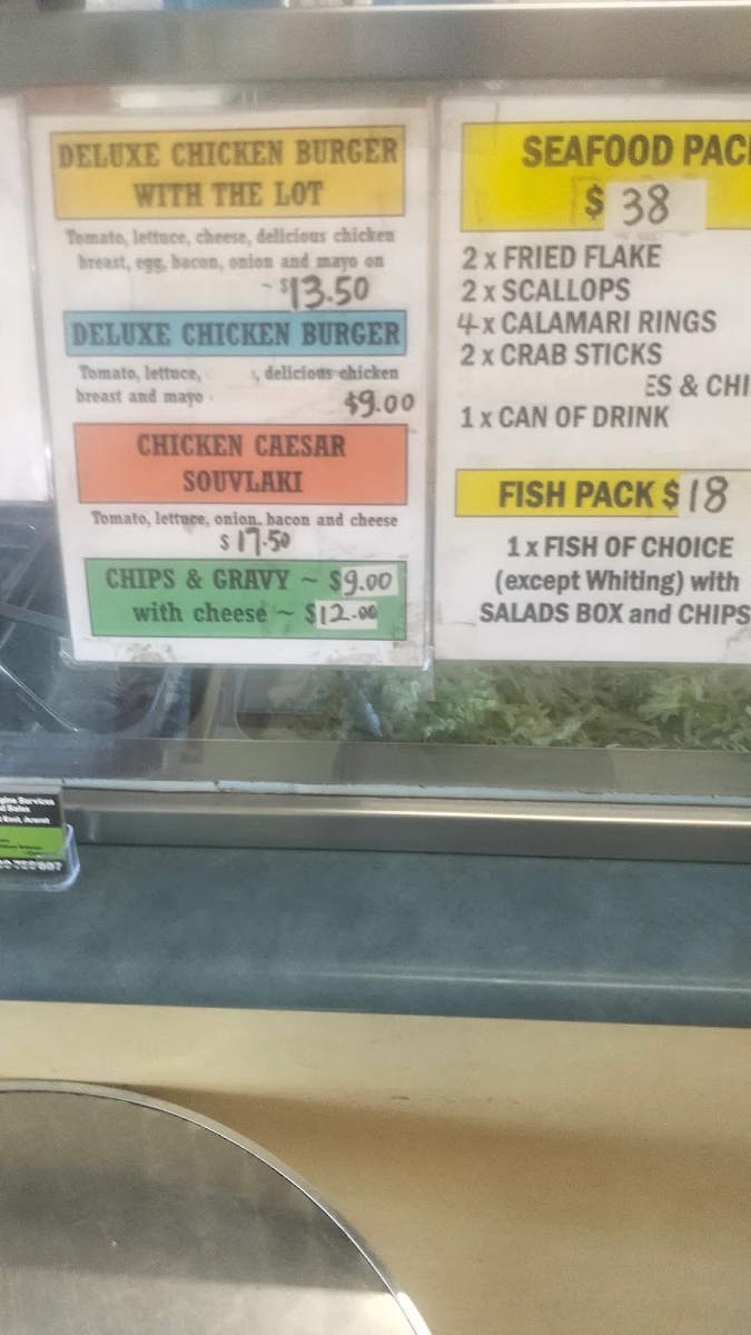 Menu, Fish on Barkly