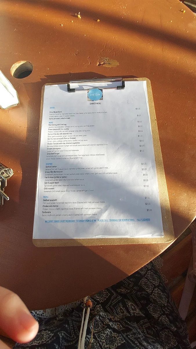 Menu, Yanchep Beach Lagoon Cafe
