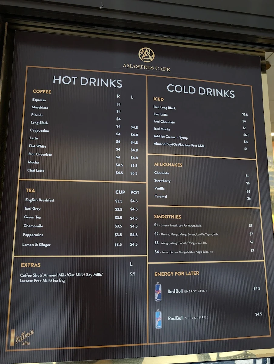 Menu, Amastris Cafe