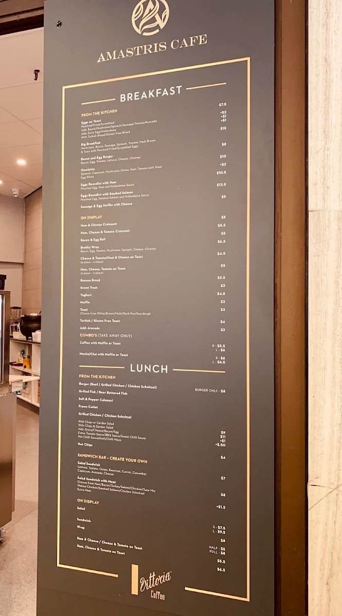 Menu, Amastris Cafe