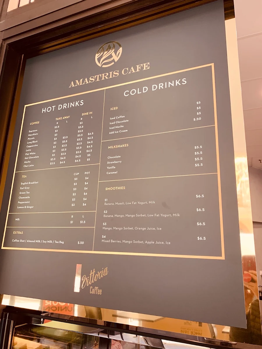 Menu, Amastris Cafe