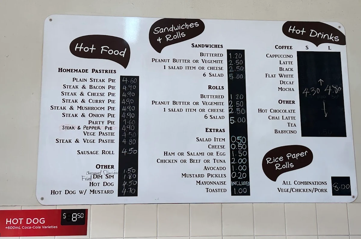 Menu, Mitcham Bakery & Cakes