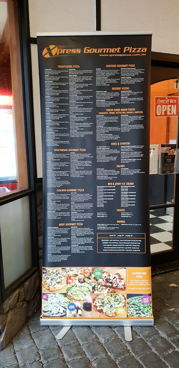 Menu, Xpress Gourmet Pizza & Pasta Cowes