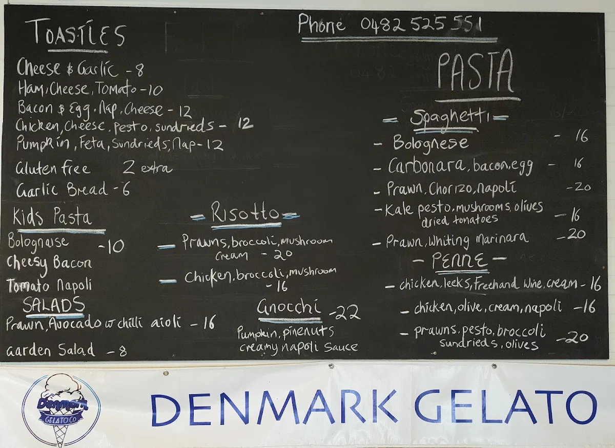 Menu, Denmark Dairy Co.