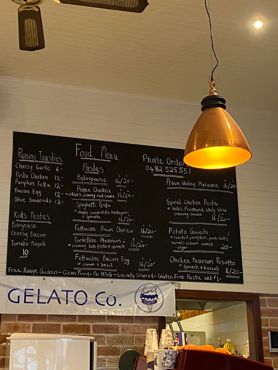 Menu, Denmark Dairy Co.