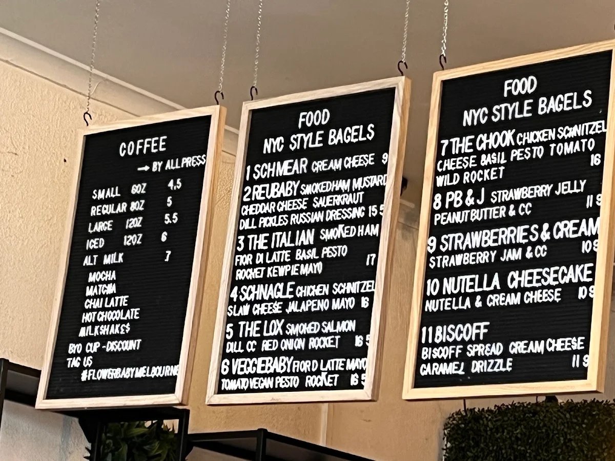 Menu, Flowerbaby