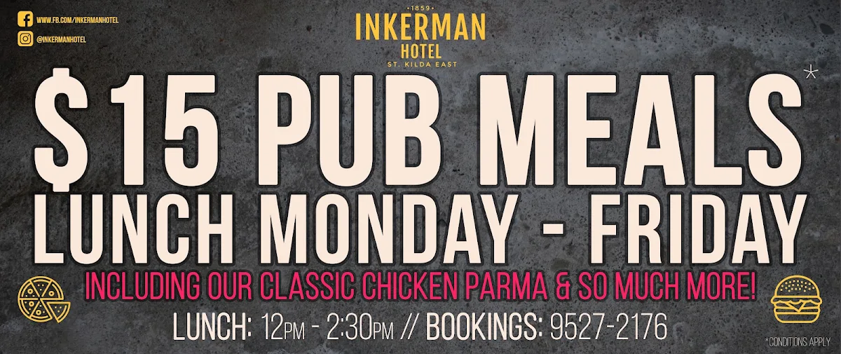 Menu, Inkerman Hotel