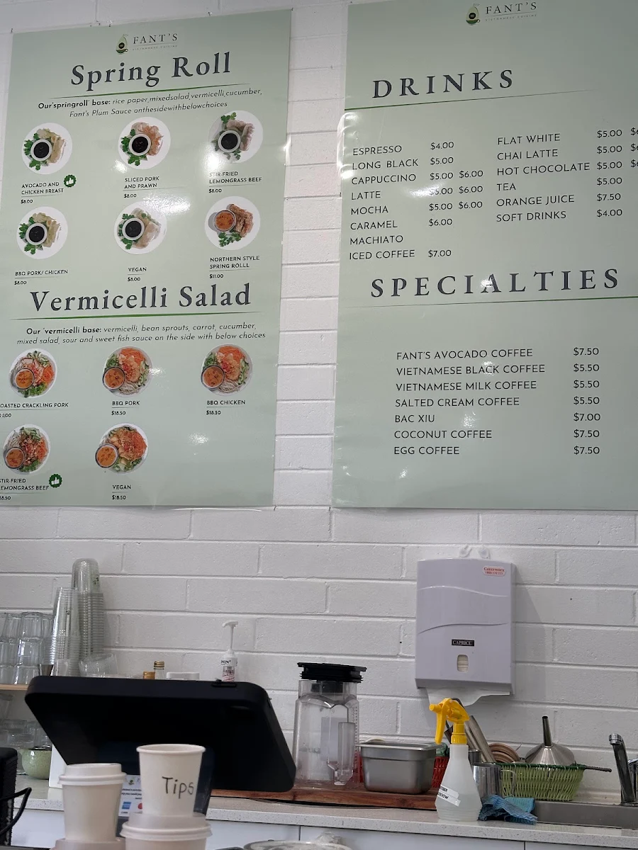 Menu, FANT'S