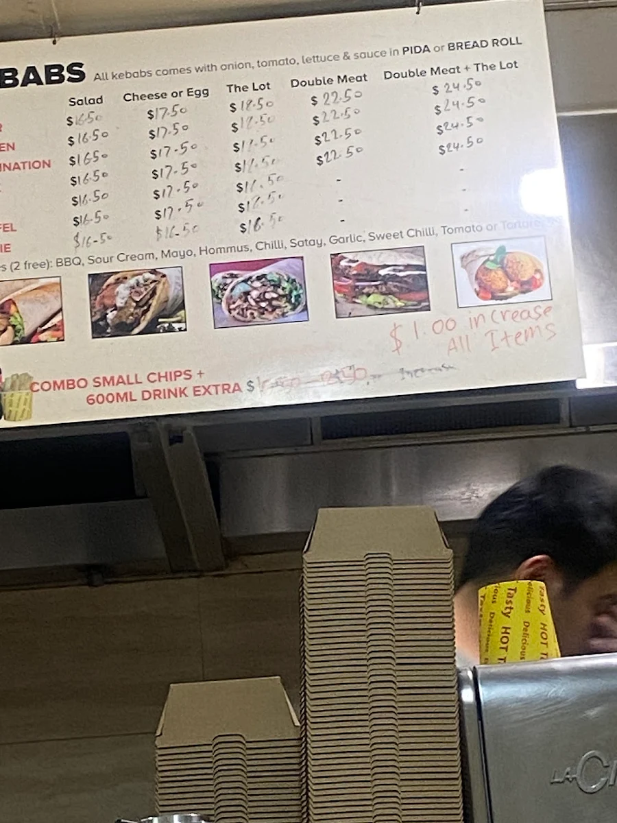 Menu, Shawarrma Kebabs Café