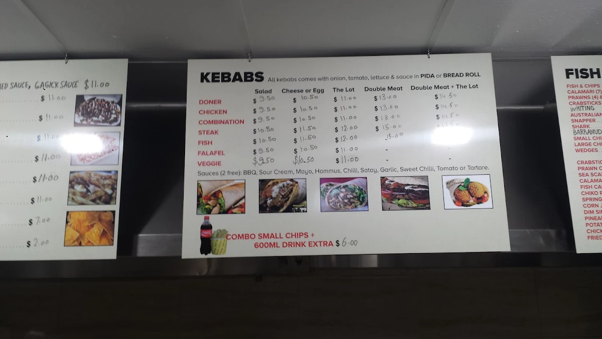 Menu, Shawarrma Kebabs Café