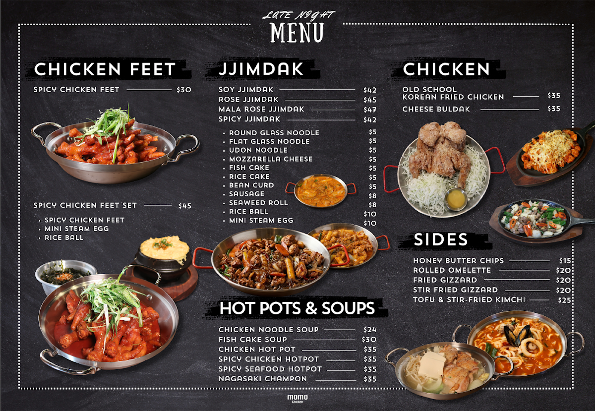 Menu, Momo Chicken