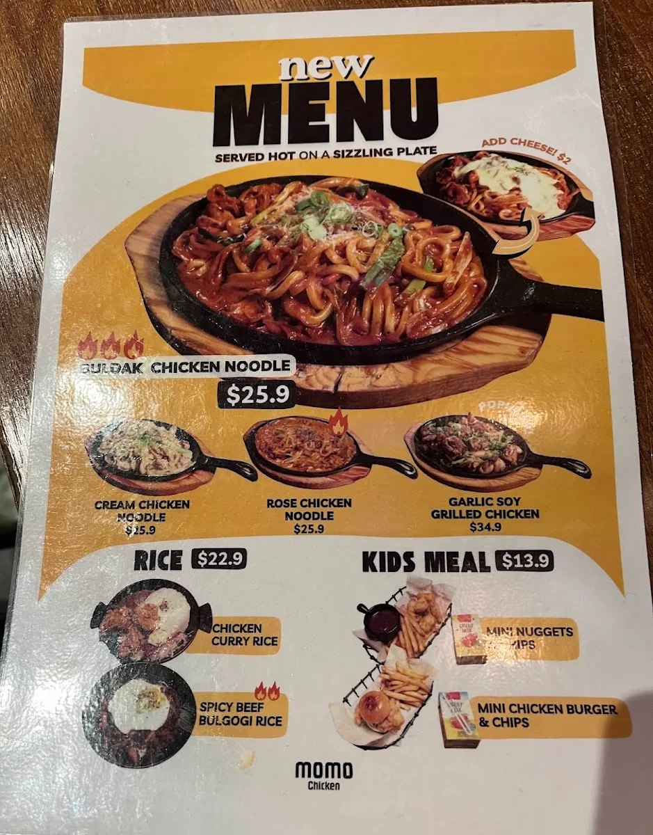 Menu, Momo Chicken