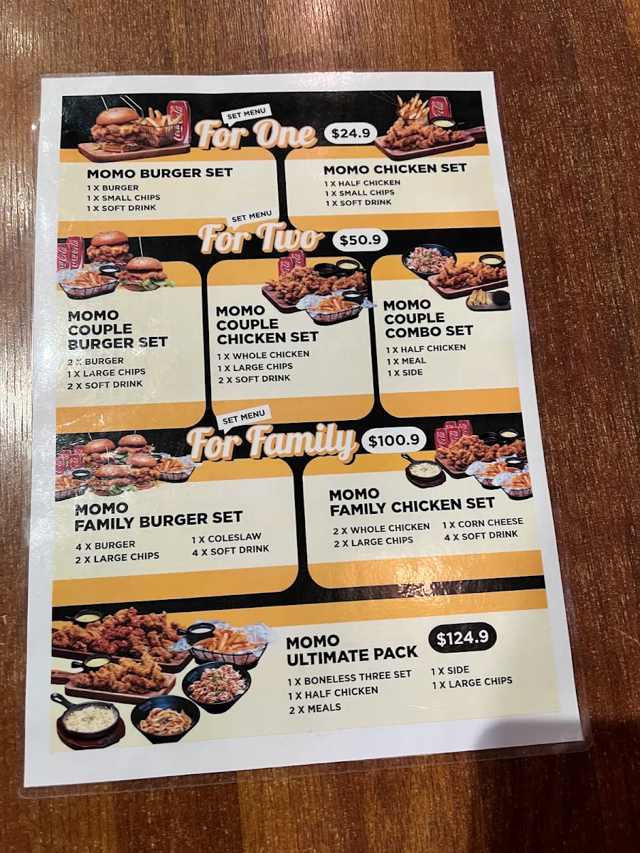 Menu, Momo Chicken