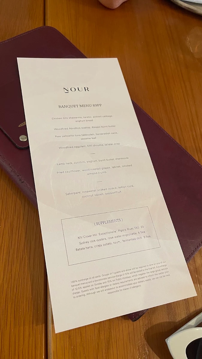 Menu, NOUR