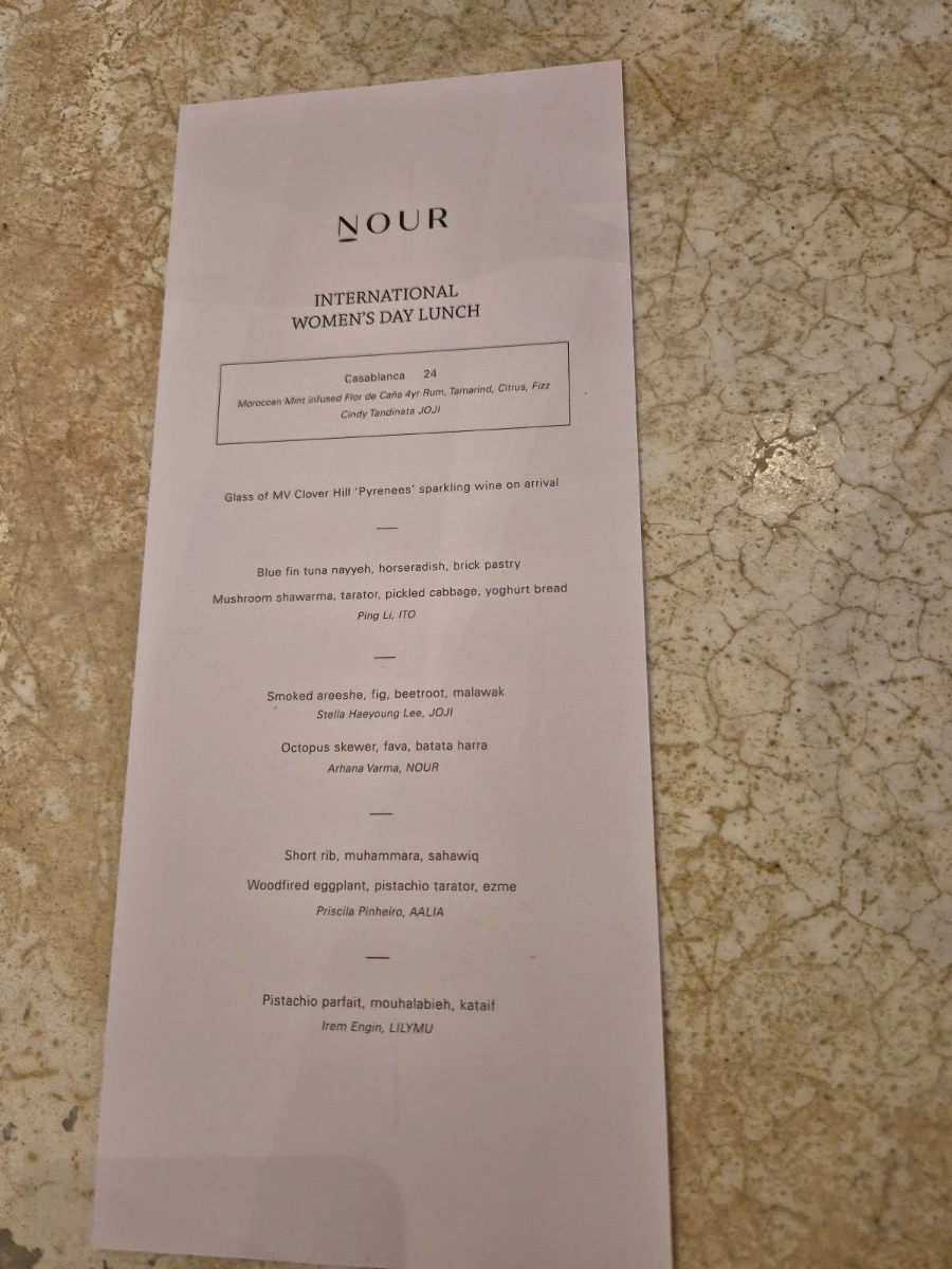 Menu, NOUR