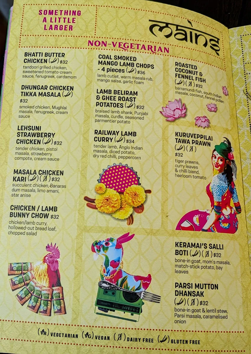Menu, Masala Theory - Surry Hills