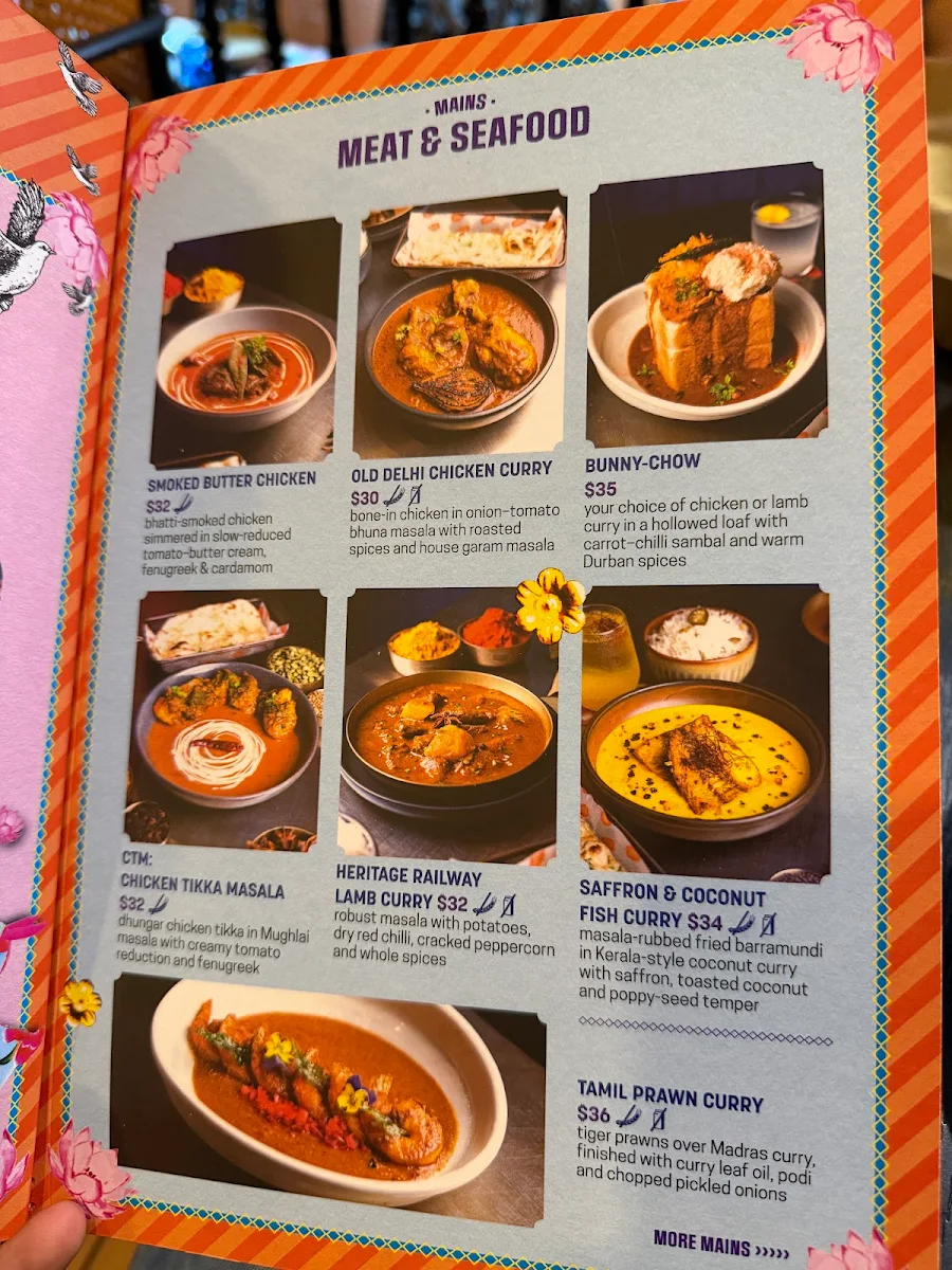 Menu, Masala Theory - Surry Hills
