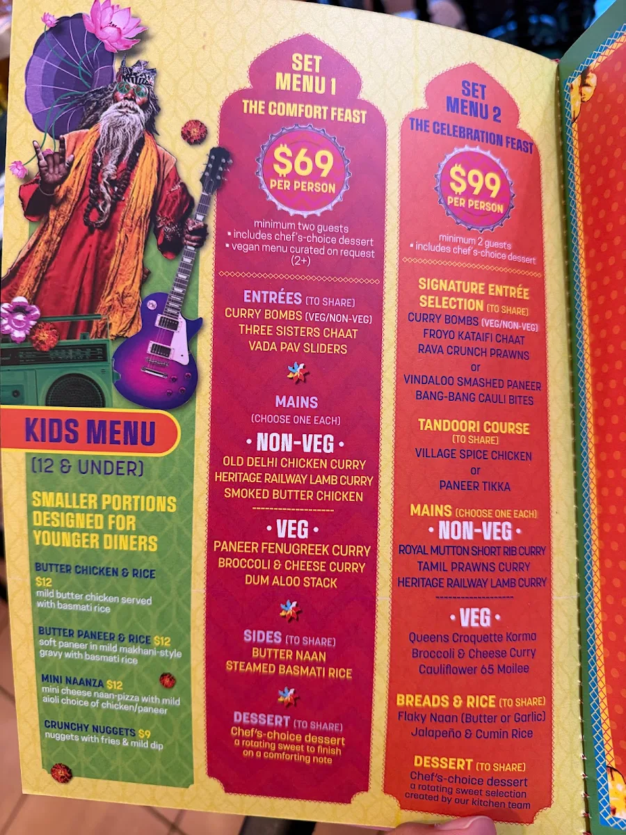 Menu, Masala Theory - Surry Hills