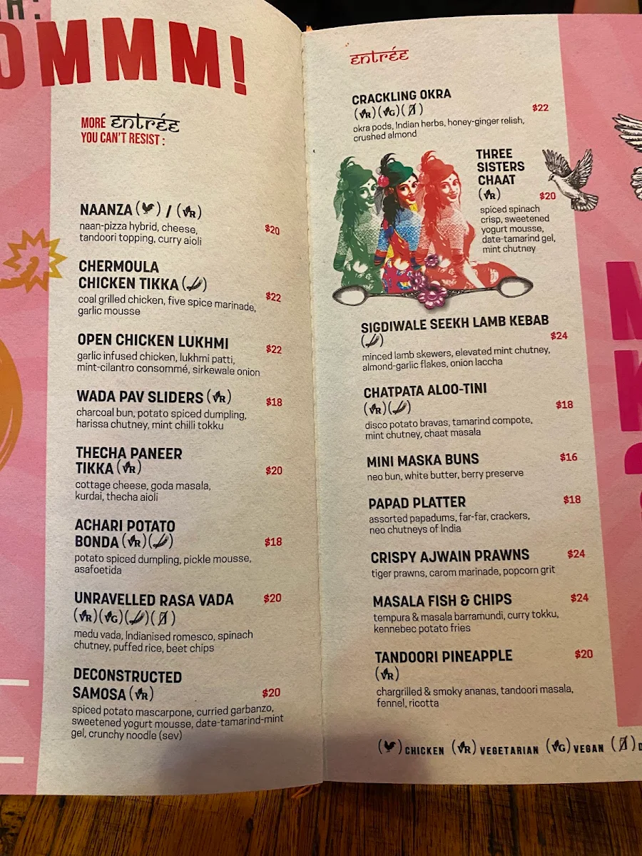 Menu, Masala Theory - Surry Hills